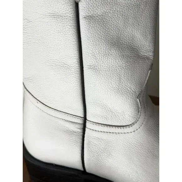 Caminos 14" Tall White Leather Western Boot US Mens 11.5 #0135C Made In Mexico - Picture 14 of 16